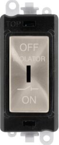 Click GridPro 10A 3 Pole Fan Isolation Switch Black Insert Brushed Steel Switch