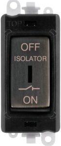 Click GridPro 10A 3 Pole Fan Isolation Switch Black Insert Matt Bronze Switch