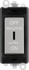 Click GridPro 10A 3 Pole Fan Isolation Switch Black Insert Polished Chrome Switch
