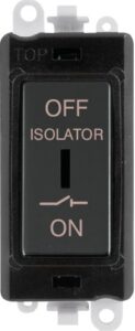 Click GridPro 10A 3 Pole Fan Isolation Switch Black Insert Metal Black Switch