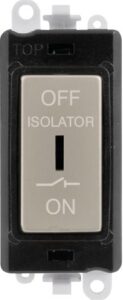 Click GridPro 10A 3 Pole Fan Isolation Switch Black Insert Pearl Nickel Switch