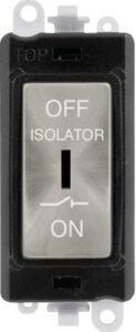 Click GridPro 10A 3 Pole Fan Isolation Switch Black Insert Satin Chrome Switch