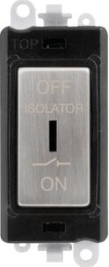 Click GridPro 10A 3 Pole Fan Isolation Switch Black Insert Stainless Steel Switch