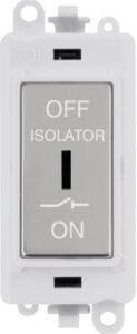 Click GridPro 10A 3 Pole Fan Isolation Switch Polar White Insert Polished Chrome Switch