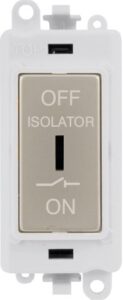 Click GridPro 10A 3 Pole Fan Isolation Switch Polar White Insert Pearl Nickel Switch