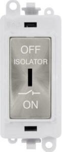 Click GridPro 10A 3 Pole Fan Isolation Switch Polar White Insert Satin Chrome Switch