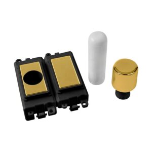Click GridPro 2 Module Dimmer Mounting Kit Black Polished Brass