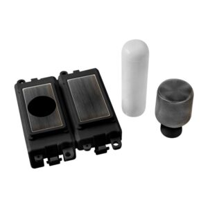 Click GridPro 2 Module Dimmer Mounting Kit Black Insert Metal Matt Bronze