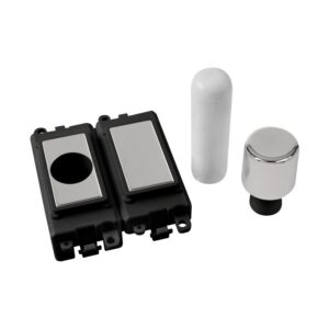 Click GridPro 2 Module Dimmer Mounting Kit Black Polished Chrome