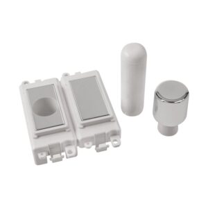 Click GridPro 2 Module Dimmer Mounting Kit White Polished Chrome