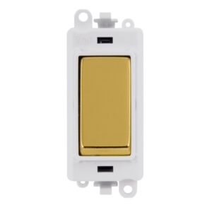Click GridPro 20Ax 1 Way Switch Module White Polished Brass
