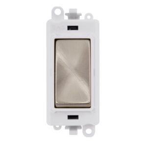 Click GridPro 20Ax 1 Way Switch Module White Brushed Stainless