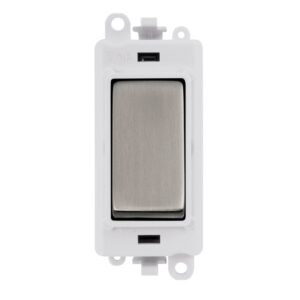 Click GridPro 20Ax 1 Way Switch Module White Stainless Steel