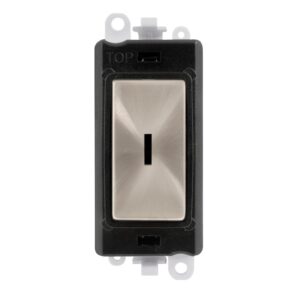 Click GridPro 20Ax 2 Way Keyswitch Module Black Brushed Stainless