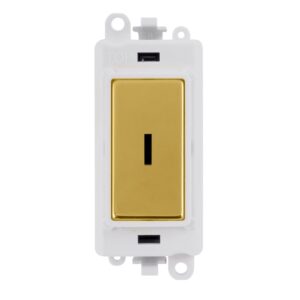 Click GridPro 20Ax 2 Way Keyswitch Module White Polished Brass