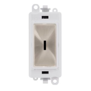Click GridPro 20Ax 2 Way Keyswitch Module White Brushed Stainless