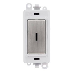 Click GridPro 20Ax 2 Way Keyswitch Module White Stainless Steel