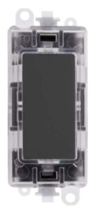 Click GridPro 250V~ Green Transparent Illuminated Blank Module Black Nickel