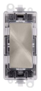 Click GridPro 250V~ Green Transparent Illuminated Blank Module Brushed Steel