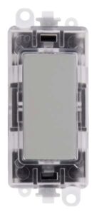 Click GridPro 250V~ Green Transparent Illuminated Blank Module Polished Chrome