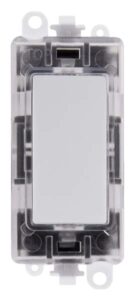 Click GridPro 250V~ Green Transparent Illuminated Blank Module White