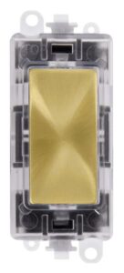 Click GridPro 250V~ Green Transparent Illuminated Blank Module Satin Brass