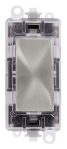 Click GridPro 250V~ Green Transparent Illuminated Blank Module Satin Chrome