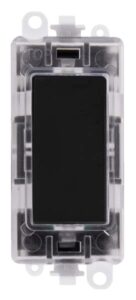 Click GridPro 250V~ Red Transparent Illuminated Blank Module Black