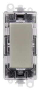 Click GridPro 250V~ Red Transparent Illuminated Blank Module Pearl Nickel