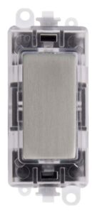 Click GridPro 250V~ Red Transparent Illuminated Blank Module Stainless Steel