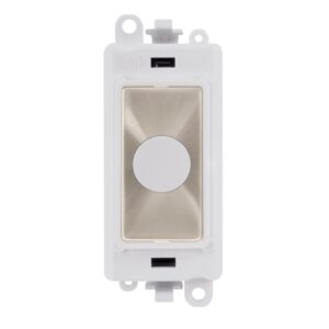 Click GridPro 20A Flex Outlet Module White Brushed Stainless