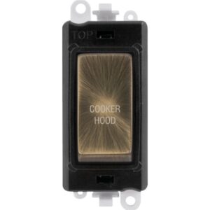 Click GridPro 20Ax Double Pole Switch Module Black Antique Brass Cooker Hood