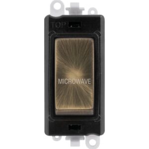 Click GridPro 20Ax Double Pole Switch Module Black Antique Brass Microwave