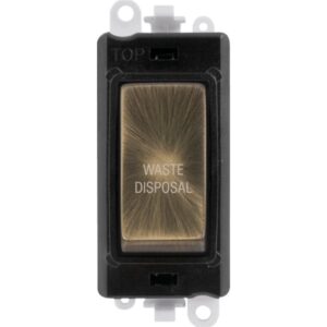 Click GridPro 20Ax Double Pole Switch Module Black Antique Brass Waste Disposal
