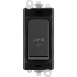 Click GridPro 20Ax Double Pole Switch Module Black Black Nickel Cooker Hood