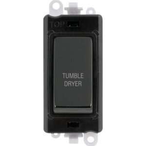 Click GridPro 20Ax Double Pole Switch Module Black Black Nickel Tumble Dryer