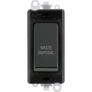 Click GridPro 20Ax Double Pole Switch Module Black Black Nickel Waste Disposal