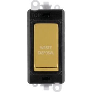 Click GridPro 20Ax Double Pole Switch Module Black Polished Brass Waste Disposal