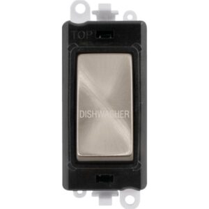 Click GridPro 20Ax Double Pole Switch Module Black Brushed Stainless Dishwasher