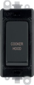 Click GridPro 20Ax Double Pole Switch Module Black Matt Black Cooker Hood