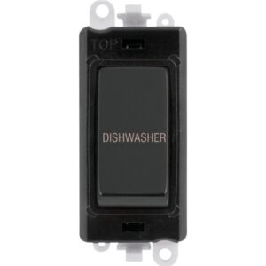 Click GridPro 20Ax Double Pole Switch Module Black Matt Black Dishwasher