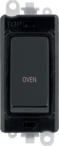 Click GridPro 20Ax Double Pole Switch Module Black Matt Black Oven