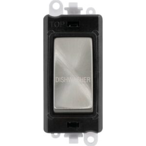 Click GridPro 20Ax Double Pole Switch Module Black Satin Chrome Dishwasher