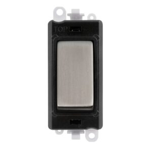 Click GridPro 20Ax Double Pole Switch Module Black Stainless Steel
