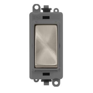 Click GridPro 20Ax Double Pole Switch Module Grey Brushed Stainless