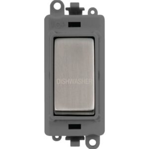 Click GridPro 20Ax Double Pole Switch Module Grey Stainless Steel Dishwasher