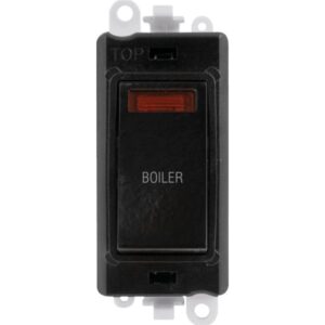 Click GridPro 20Ax Double Pole Switch With Neon Module Black Boiler