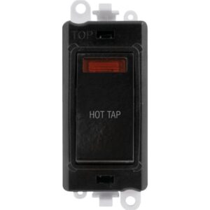 Click GridPro 20Ax Double Pole Switch With Neon Module Black Hot Tap