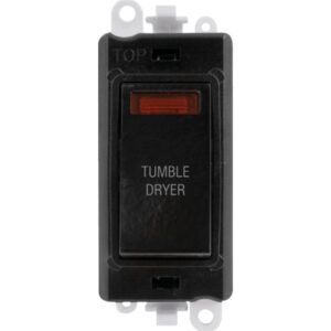 Click GridPro 20Ax Double Pole Switch With Neon Module Black Tumble Dryer