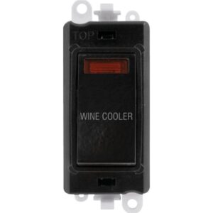 Click GridPro 20Ax Double Pole Switch With Neon Module Black Wine Cooler